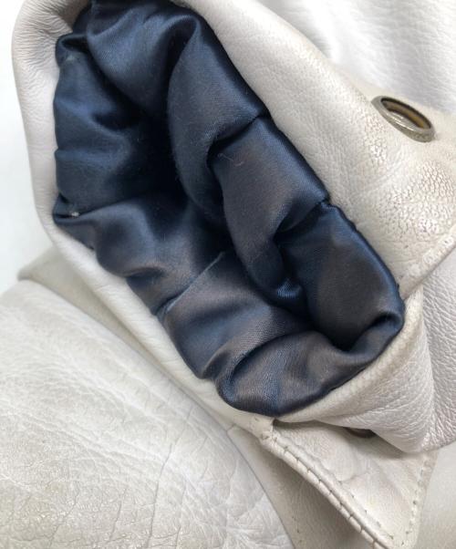 JH Design（ジェイエイチデザイン）JH Design (ジェイエイチデザイン) COWBOYS オールレザースタジャン ホワイト×ネイビー サイズ:SIZE Mの古着・服飾アイテム