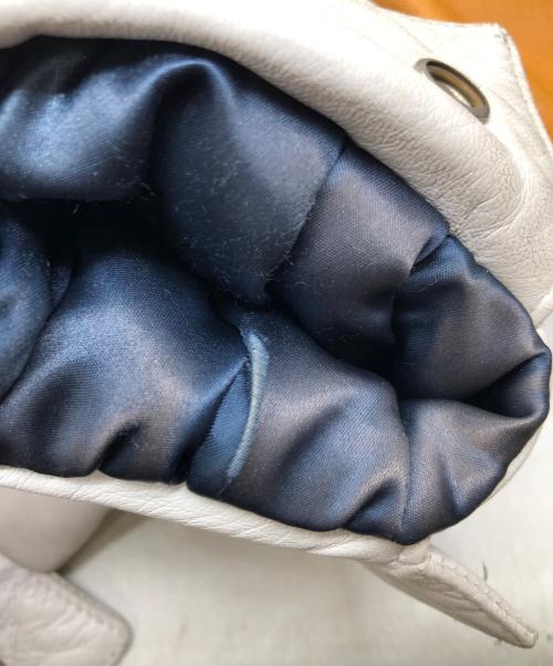 JH Design（ジェイエイチデザイン）JH Design (ジェイエイチデザイン) COWBOYS オールレザースタジャン ホワイト×ネイビー サイズ:SIZE Mの古着・服飾アイテム
