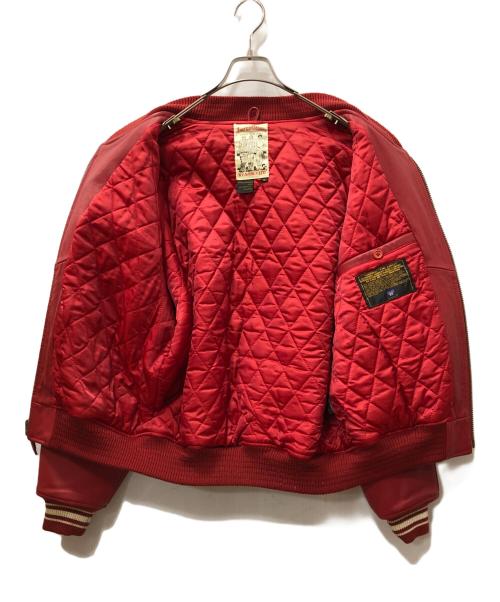 AVIREX（アヴィレックス）AVIREX (アヴィレックス) American Classics オールレザースタジャン レッド サイズ:SIZE Mの古着・服飾アイテム