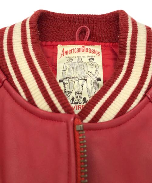 AVIREX（アヴィレックス）AVIREX (アヴィレックス) American Classics オールレザースタジャン レッド サイズ:SIZE Mの古着・服飾アイテム