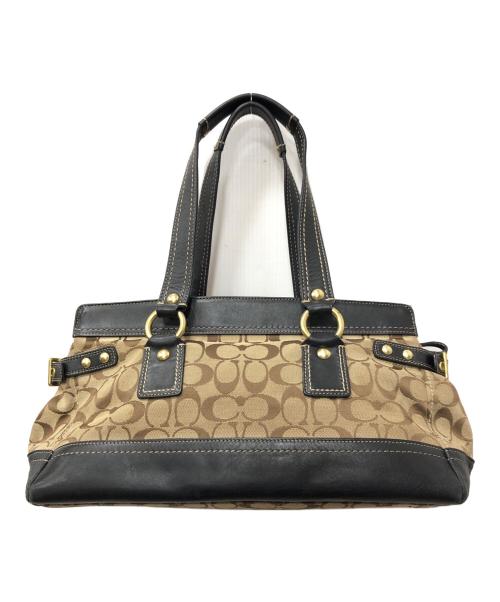 COACH（コーチ）COACH (コーチ) レガシー シグネチャー サッチェル バッグ ベージュ サイズ:下記参照の古着・服飾アイテム