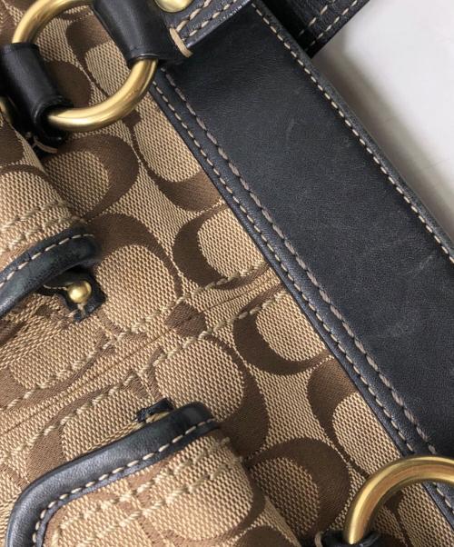 COACH（コーチ）COACH (コーチ) レガシー シグネチャー サッチェル バッグ ベージュ サイズ:下記参照の古着・服飾アイテム