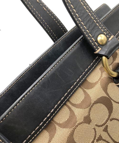 COACH（コーチ）COACH (コーチ) レガシー シグネチャー サッチェル バッグ ベージュ サイズ:下記参照の古着・服飾アイテム