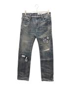 NEIGHBORHOODネイバーフッド）の古着「20TH METAL SAVAGE NARROW デニムパンツ」｜ブルー