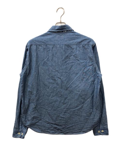 HUMAN MADE（ヒューマンメイド）HUMAN MADE (ヒューマンメイド) CHAMBRAY WORK SHIRT PAST ブルー サイズ:SIZE Lの古着・服飾アイテム