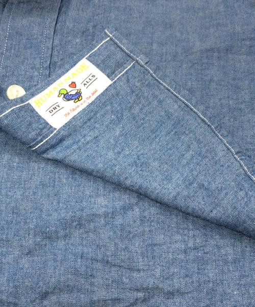 HUMAN MADE（ヒューマンメイド）HUMAN MADE (ヒューマンメイド) CHAMBRAY WORK SHIRT PAST ブルー サイズ:SIZE Lの古着・服飾アイテム