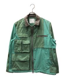 sacai（サカイ）の古着「Cotton Nylon Oxford Blouson/コットン ナイロン オックスフォード ブルゾン」｜ブルー×グリーン