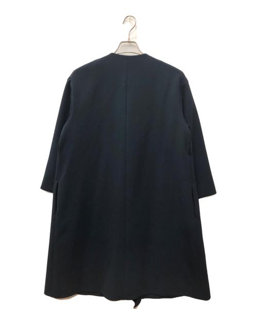 YOKO CHAN（ヨーコチャン）YOKO CHAN (ヨーコチャン) フロントラッフルノーカラーコート ネイビー サイズ:SIZE Sの古着・服飾アイテム