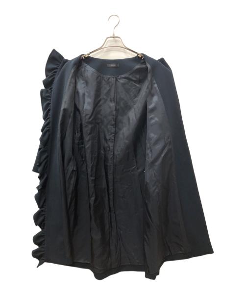 YOKO CHAN（ヨーコチャン）YOKO CHAN (ヨーコチャン) フロントラッフルノーカラーコート ネイビー サイズ:SIZE Sの古着・服飾アイテム