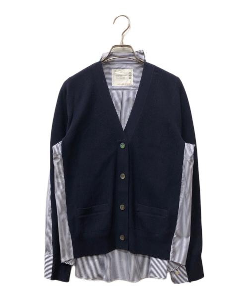 sacai（サカイ）sacai (サカイ) カーディガンドッキングシャツ ネイビー サイズ:SIZE Mの古着・服飾アイテム