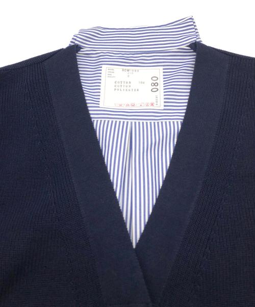 sacai（サカイ）sacai (サカイ) カーディガンドッキングシャツ ネイビー サイズ:SIZE Mの古着・服飾アイテム
