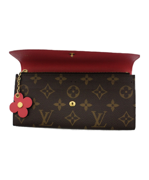 LOUIS VUITTON（ルイ ヴィトン）LOUIS VUITTON (ルイヴィトン) ポルトフォイユ・エミリーフラワーチャーム  ブラウン サイズ:-の古着・服飾アイテム