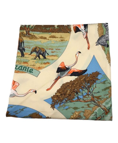 HERMES（エルメス）HERMES (エルメス) カレ90 TANZANIA オレンジの古着・服飾アイテム