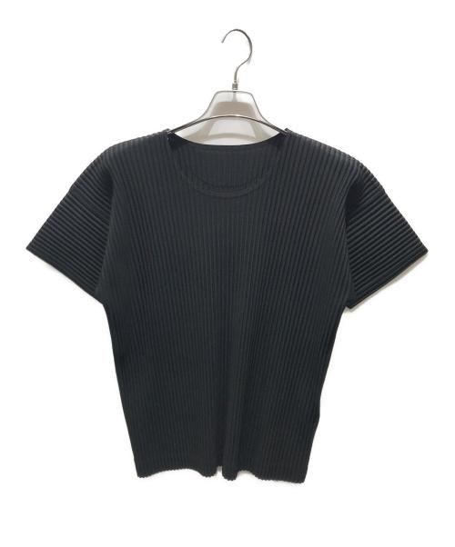 HOMME PLISSE ISSEY MIYAKE（オム プリッセ イッセイ ミヤケ）HOMME PLISSE ISSEY MIYAKE (オム プリッセ イッセイ ミヤケ) プリーツカットソー　HP29JK020　代理店表記無し ブラック サイズ:2の古着・服飾アイテム