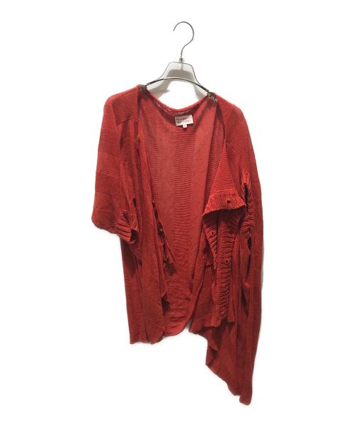 Vivienne Westwood RED LABEL（ヴィヴィアンウエストウッドレッドレーベル）Vivienne Westwood RED LABEL (ヴィヴィアンウエストウッドレッドレーベル) 変形リネンカーディガン　70301M レッド サイズ:2の古着・服飾アイテム