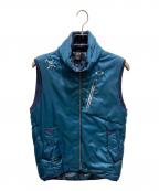 OAKLEYオークリー）の古着「SKULL MOIRE GRID INSULATION VEST」｜ネイビー
