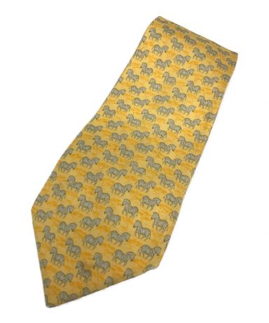 HERMES エルメス　ネクタイ　ニットタイ　イエロー　スーツ　カフス HERMES エルメス ネクタイ ニットタイ イエロー スーツ カフス HERMES