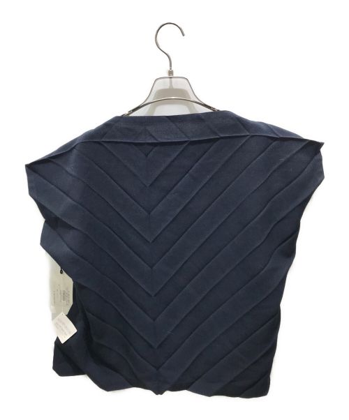 me ISSEY MIYAKE（ミーイッセイ ミヤケ）me ISSEY MIYAKE (ミーイッセイ ミヤケ) プリーツブラウス MI63-FK481-75 ネイビー サイズ:記載無しの為実寸参照 未使用品の古着・服飾アイテム