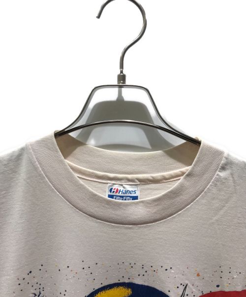 Hanes（ヘインズ）Hanes (ヘインズ) プリントTシャツ　80s NASA ベージュ サイズ:Lの古着・服飾アイテム