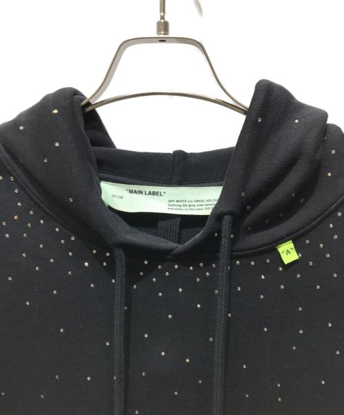 OFFWHITE（オフホワイト）OFFWHITE (オフホワイト) OMBRE EMBELLISHED COTTON JERSEY HOODIE OMBB037S19003019 ブラック×イエロー×パープル サイズ:Mの古着・服飾アイテム