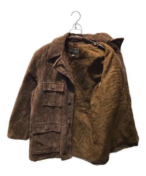 TOWN CRAFT（タウンクラフト）TOWN CRAFT (タウンクラフト) ベロアランチコート　70s ブラウン サイズ:Lの古着・服飾アイテム