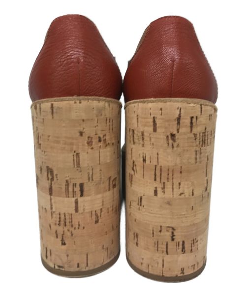 MIU MIU（ミュウミュウ）MIU MIU (ミュウミュウ) マドラスレザープラットフォームシューズ ブラウン サイズ:35の古着・服飾アイテム