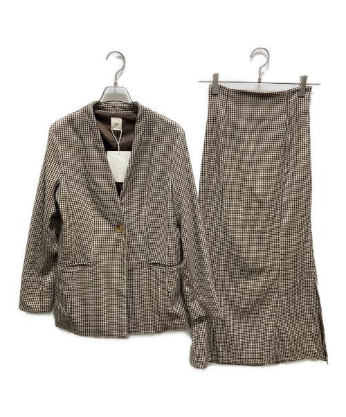 nairo（ナイロ）nairo (ナイロ) チェックセットアップ ベージュ サイズ:Fの古着・服飾アイテム