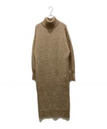 Noble（ノーブル）の古着「モヘヤ混ストレッチニットワンピース」｜ベージュ
