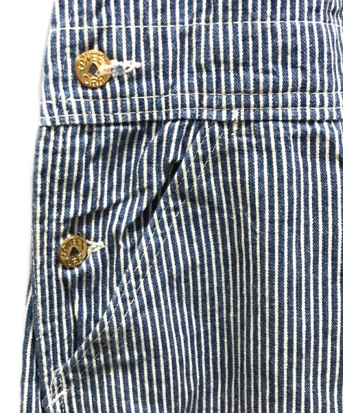 SWEET-ORR（スイートオール）SWEET-ORR (スイートオール) ヒッコリーオーバーオール OLD インディゴ サイズ:記載無しの為実寸参照の古着・服飾アイテム