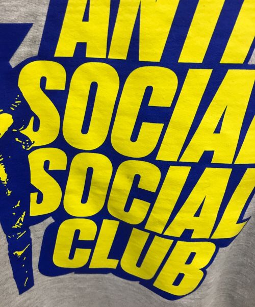 anti social social CLUB（アンチソーシャルソーシャルクラブ）anti social social CLUB Hysteric Glamour (ヒステリックグラマー) Crewneck Sweatshirt　SS3000P　20SS 代理店表記無し グレー サイズ:XLの古着・服飾アイテム