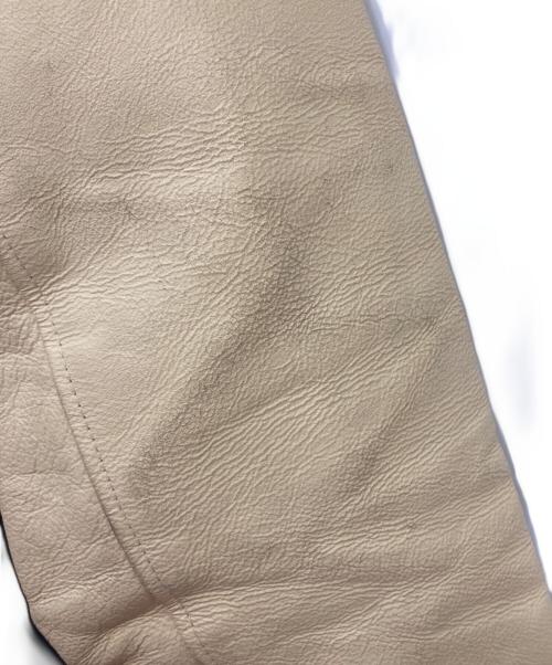 Champion（チャンピオン）Champion (チャンピオン) 袖レザースタジャン ネイビー×ベージュ サイズ:XLの古着・服飾アイテム