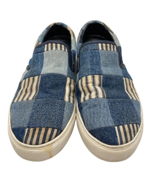 1piu1uguale3（ウノピュウノウグァーレトレ）1piu1uguale3 (ウノピュウノウグァーレトレ) スリッポン ブルー サイズ:7の古着・服飾アイテム