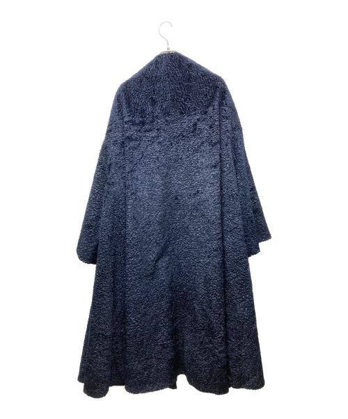 MADISON BLUE（マディソンブルー）MADISON BLUE (マディソンブルー) WRAP COAT ASUTOLAKAN　ラップコート　アストラカン　コート ネイビー サイズ:00の古着・服飾アイテム