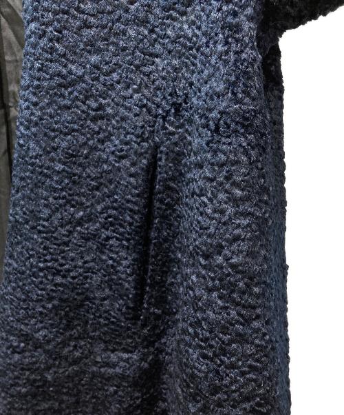 MADISON BLUE（マディソンブルー）MADISON BLUE (マディソンブルー) WRAP COAT ASUTOLAKAN　ラップコート　アストラカン　コート ネイビー サイズ:00の古着・服飾アイテム