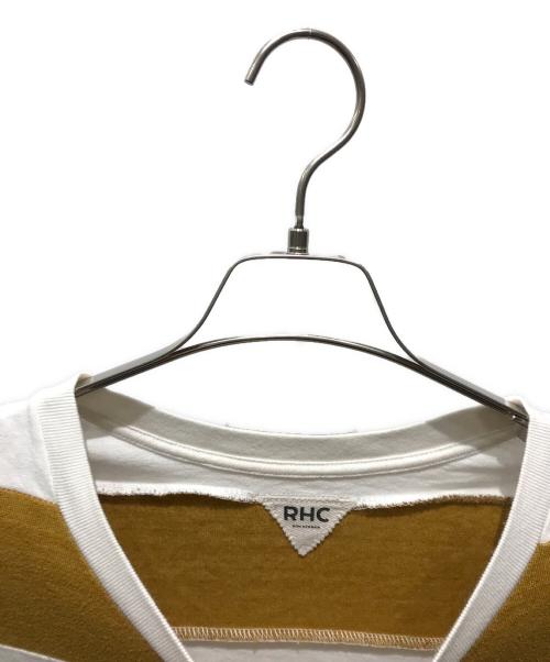 RHC Ron Herman（アールエイチシー ロンハーマン）RHC Ron Herman (アールエイチシーロンハーマン) ボーダーTシャツ　2520900364 ホワイト×ブラウン サイズ:Mの古着・服飾アイテム