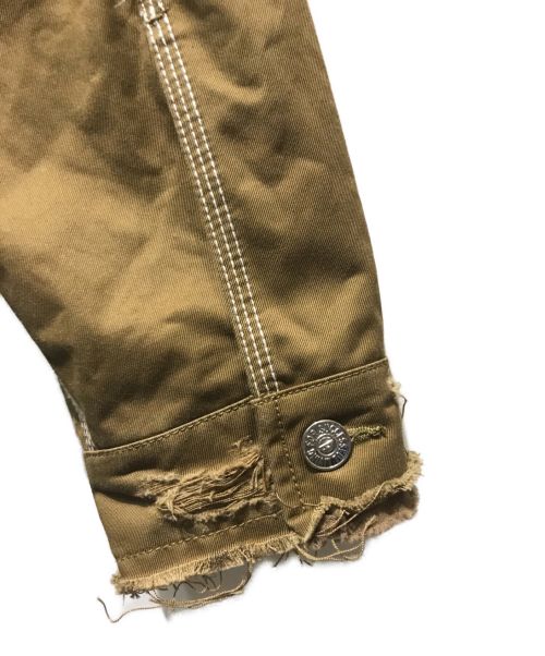 DIESEL（ディーゼル）DIESEL (ディーゼル) ダメージ加工ワークジャケット　A01630-J-BRUNO ブラウン サイズ:Lの古着・服飾アイテム