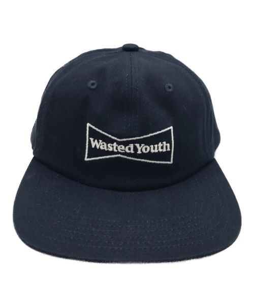 WASTED YOUTH（ウェイステッドユース）WASTED YOUTH (ウエステッド ユース) ロゴキャップ ネイビーの古着・服飾アイテム