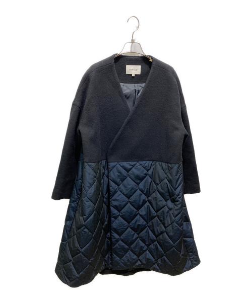 ENFOLD（エンフォルド）ENFOLD (エンフォルド) 圧縮ビーバーキルティングAラインコート ブラック サイズ:38の古着・服飾アイテム