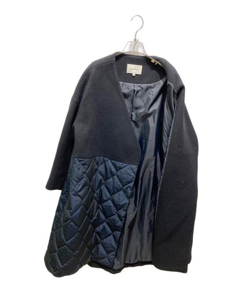 ENFOLD（エンフォルド）ENFOLD (エンフォルド) 圧縮ビーバーキルティングAラインコート ブラック サイズ:38の古着・服飾アイテム