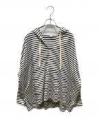 journal standard luxeジャーナルスタンダード ラックス）の古着「ボーダー柄バスクプルオーバーパーカー」｜ホワイト×ネイビー