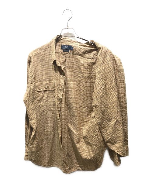 POLO RALPH LAUREN（ポロ・ラルフローレン）POLO RALPH LAUREN (ポロ・ラルフローレン) エルボーパッチチェックシャツ ベージュ サイズ:LLの古着・服飾アイテム