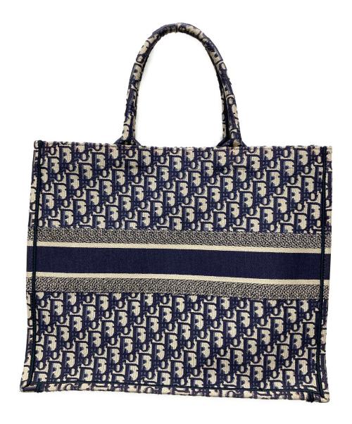 Christian Dior（クリスチャン ディオール）Christian Dior (クリスチャン ディオール) オブリーク ブックトート ラージ　50-MA-0221 ネイビーの古着・服飾アイテム