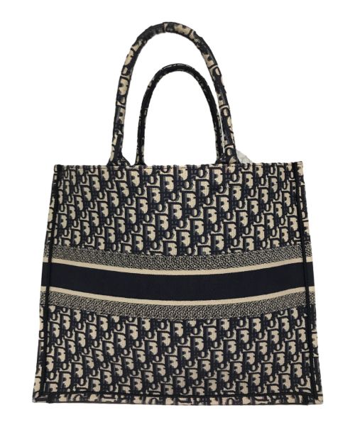 Christian Dior（クリスチャン ディオール）Christian Dior (クリスチャン ディオール) オブリーク ブックトート ラージ　50-MA-0221 ネイビーの古着・服飾アイテム