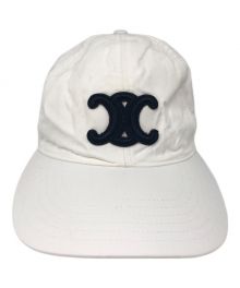 CELINE（セリーヌ）の古着「トリオンフ ベースボールキャップ　2AUT6969P.01BC」｜ホワイト