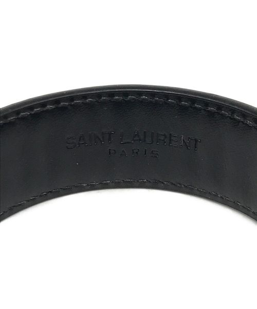 Saint Laurent Paris（サンローランパリ）Saint Laurent Paris (サンローランパリ) ライトストーンレザーブレスレット ブラックの古着・服飾アイテム