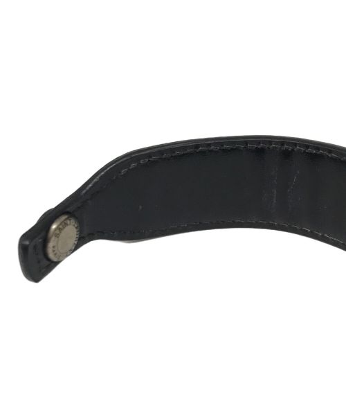 Saint Laurent Paris（サンローランパリ）Saint Laurent Paris (サンローランパリ) ライトストーンレザーブレスレット ブラックの古着・服飾アイテム