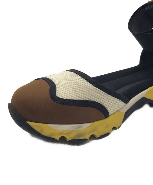 MARNI（マルニ）MARNI (マルニ) アンクルストラップサンダル ブラウン×イエロー サイズ:記載無しの為実寸参照の古着・服飾アイテム