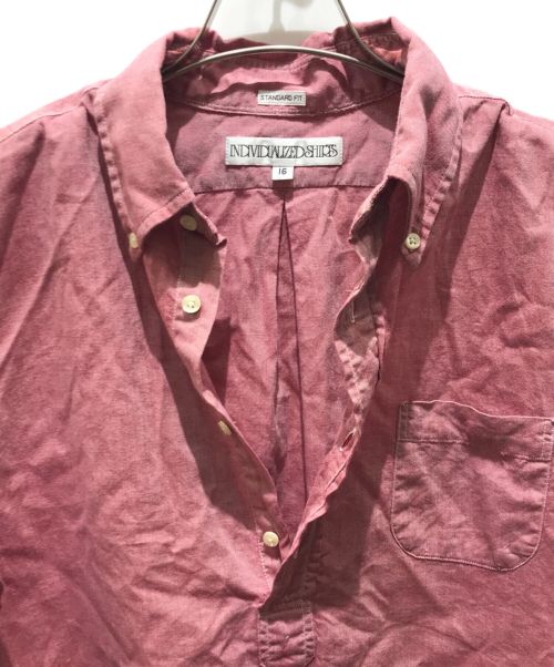 INDIVIDUALIZED SHIRTS（インディビジュアライズドシャツ）INDIVIDUALIZED SHIRTS (インディビジュアライズドシャツ) 半袖シャツ レッド サイズ:16の古着・服飾アイテム