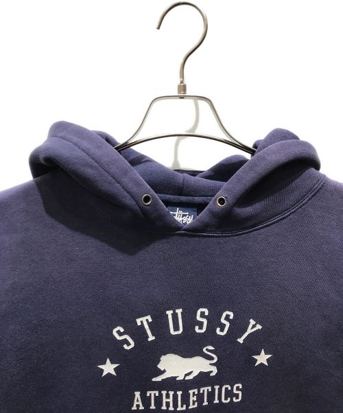 stussy（ステューシー）stussy (ステューシー) スウェットプルオーバーパーカー　 90s 紺タグ ネイビー サイズ:XSの古着・服飾アイテム