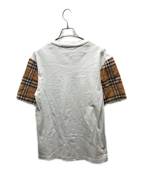 BURBERRY LONDON（バーバリーロンドン）BURBERRY LONDON (バーバリーロンドン) ヴィンテージチェック切替Tシャツ　8014896 ホワイト×ブラウン サイズ:XSの古着・服飾アイテム